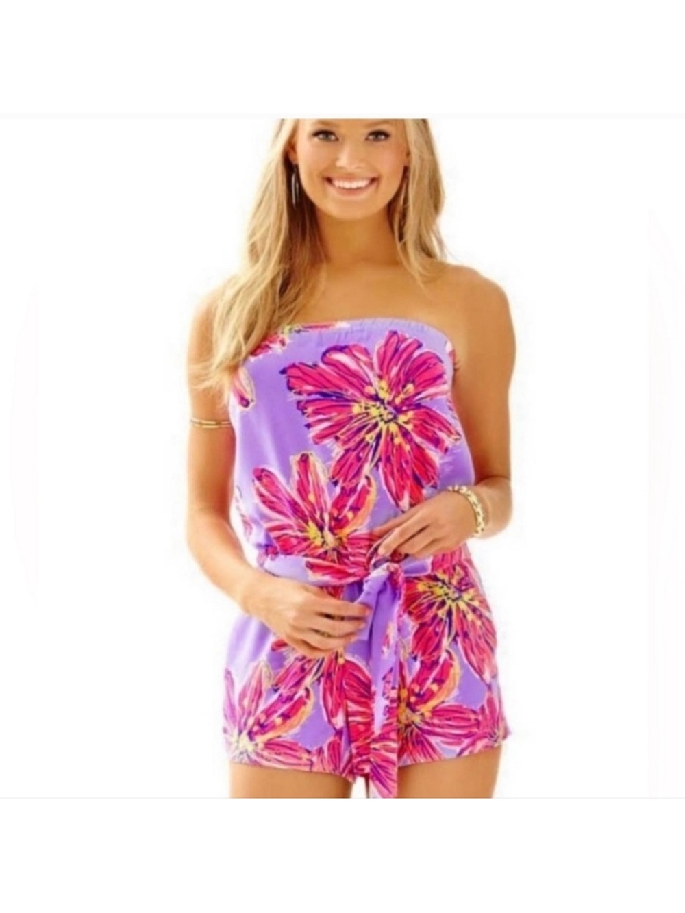 Lilly Pulitzer Ritz Romper Size XXS Dahlia Purple Party Girl